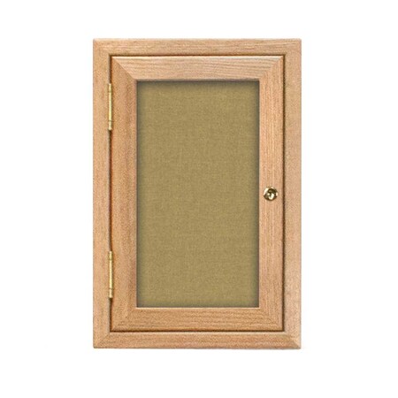 Single Door Enclosed Radius EZ Tack Board,24x36,Header,White/Black